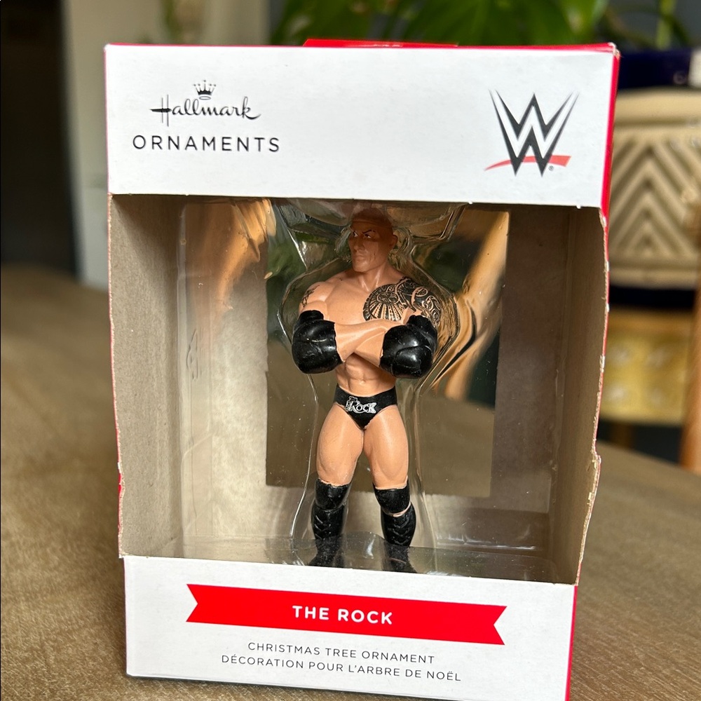 Hallmark Christmas Tree Ornaments WWE The Rock Ornament in Black and Tan